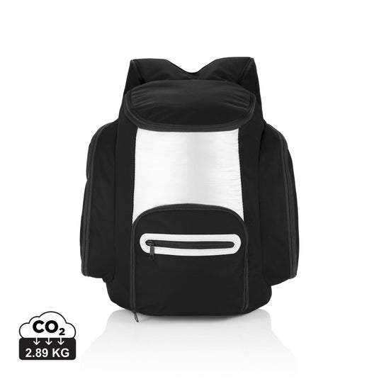 Outdoor cooler backpack from XD Collection with insulated compartments and adjustable straps, designed for outdoor activities.