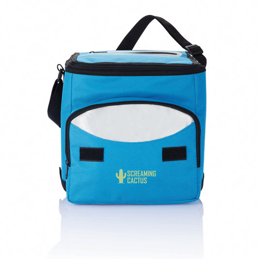 Foldable outdoor cooler bag from XD Collection, showing its compact design and insulated interior for keeping beverages cold.
