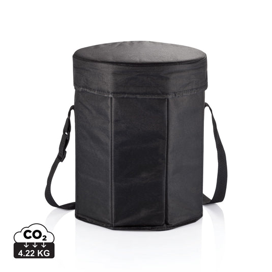 Outdoor cooler seat by XD Collection featuring a sturdy, cushioned seat with built-in cooler for convenient outdoor seating and refreshment.
