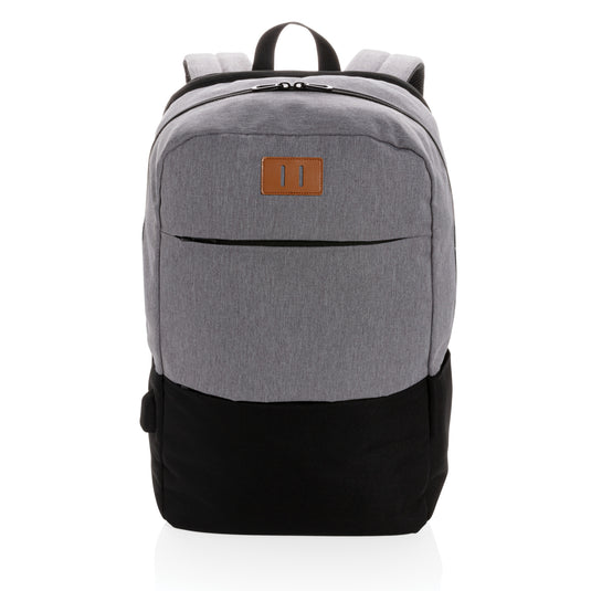 Modern 15.6-inch PVC-free USB and RFID laptop backpack from XD Collection, featuring multiple compartments and padded straps.
