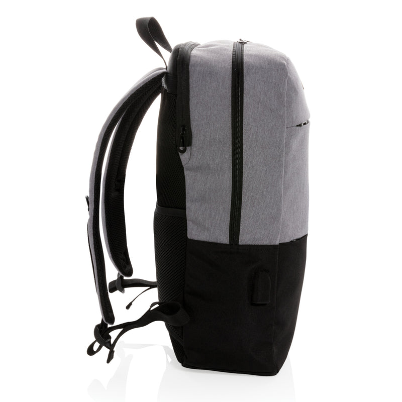 Load image into Gallery viewer, Modern 15.6-inch USB and RFID laptop backpack by XD Collection, PVC-free bag with multiple compartments and padded straps.
