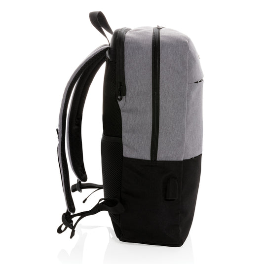 Modern 15.6-inch USB and RFID laptop backpack by XD Collection, PVC-free bag with multiple compartments and padded straps.