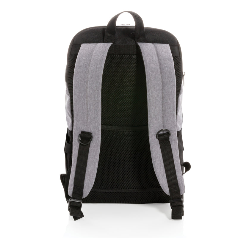 Load image into Gallery viewer, Modern 15.6-inch PVC-free USB and RFID laptop backpack from XD Collection with multiple compartments and padded straps.
