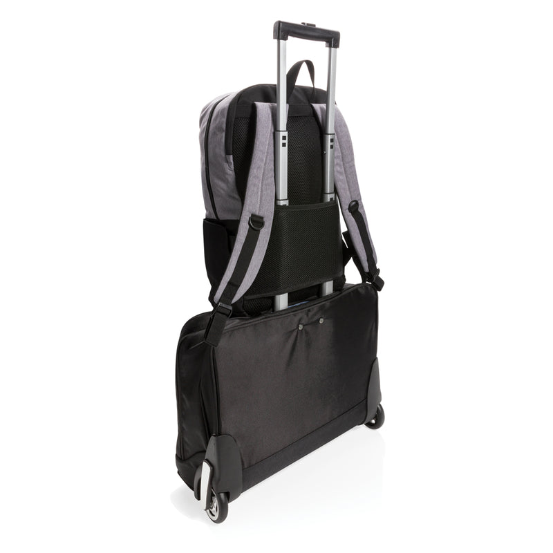 Load image into Gallery viewer, Modern 15.6-inch USB and RFID laptop backpack from XD Collection, PVC-free, with multiple compartments and padded straps.
