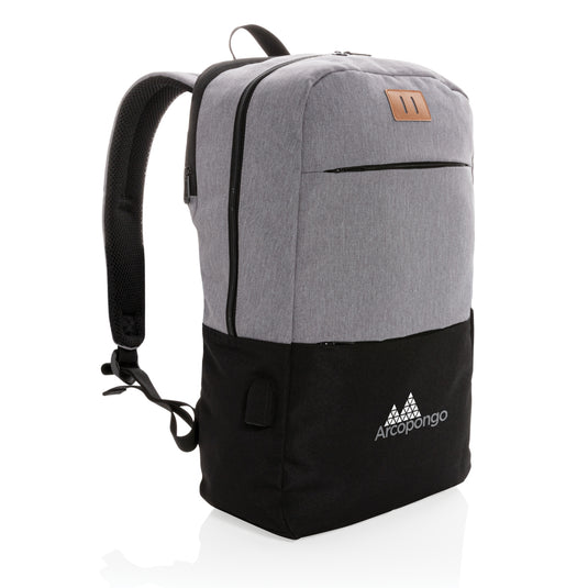 Modern 15.6-inch PVC-free USB and RFID laptop backpack from XD Collection, featuring a sleek design and multiple compartments.