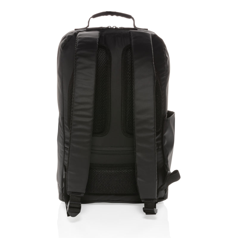 Load image into Gallery viewer, Black 15.6-inch laptop backpack from XD Collection, PVC-free fashion bag with multiple compartments and padded straps.
