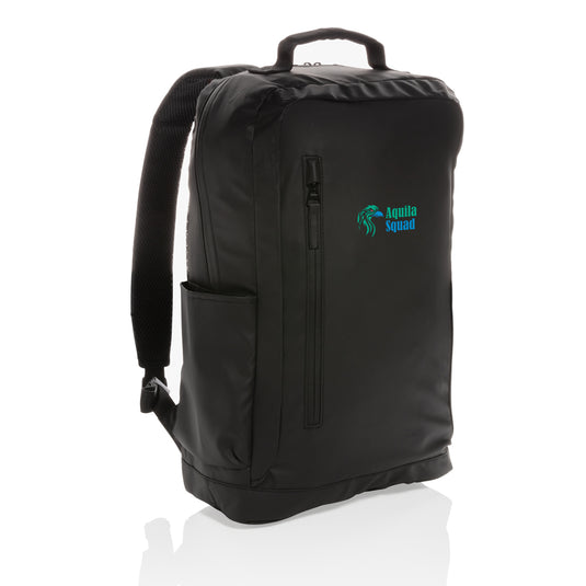 Fashion black 15.6-inch laptop backpack by XD Collection, PVC-free bag with padded compartments and sleek design.