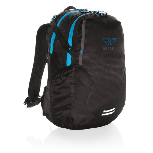 XD Collection Explorer ripstop medium hiking backpack 26L with PVC-free fabric, shown with adjustable straps and multiple compartments.