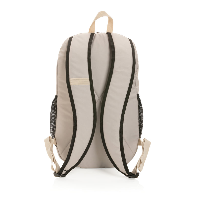 Load image into Gallery viewer, Light brown 300D RPET casual backpack from XD Collection with adjustable straps and multiple compartments.
