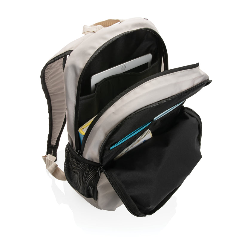Load image into Gallery viewer, 300D RPET casual backpack from XD Collection featuring eco-friendly fabric and practical design, suitable for everyday use.
