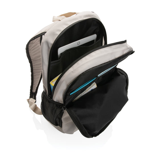 300D RPET casual backpack from XD Collection featuring eco-friendly fabric and practical design, suitable for everyday use.