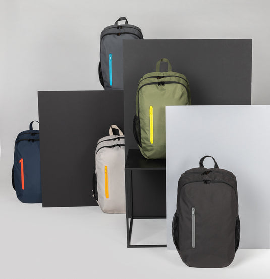 XD Collection 300D RPET casual backpack with multiple compartments, eco-friendly design, and adjustable straps for everyday use.