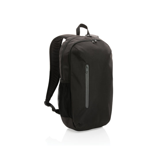 Casual XD Collection 300D RPET backpack with adjustable straps and multiple compartments, ideal for travel and daily use.