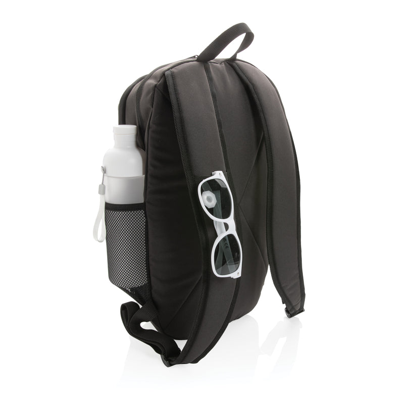 Load image into Gallery viewer, Light brown 300D RPET casual backpack from XD Collection with adjustable straps and multiple compartments, ideal for everyday use.
