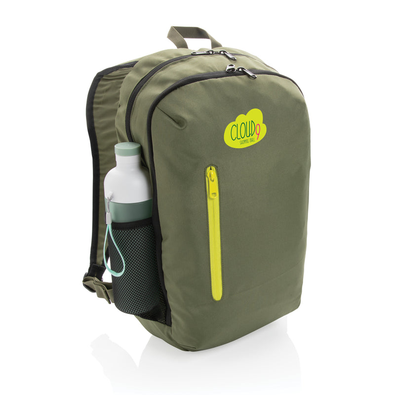 Load image into Gallery viewer, XD Collection 300D RPET casual backpack showing front view with adjustable straps and spacious main compartment
