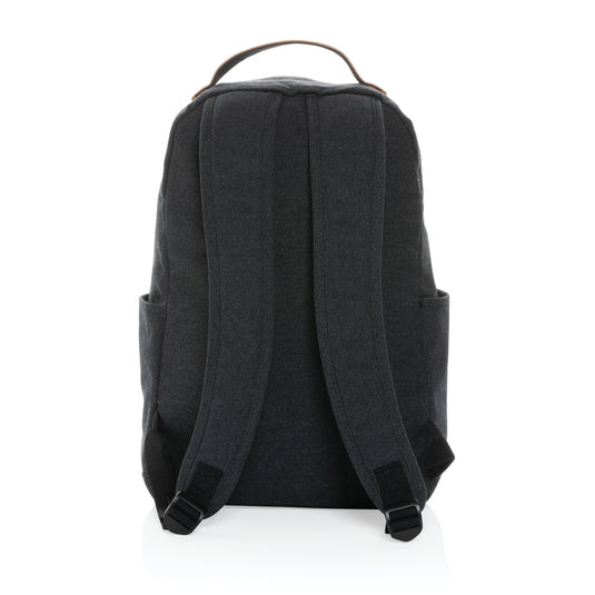 16 oz recycled canvas backpack from XD Collection, stylish travel bag with adjustable straps and multiple compartments.