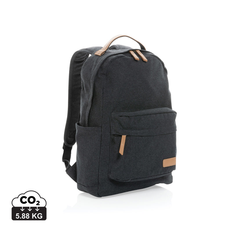 Load image into Gallery viewer, 16 oz recycled canvas backpack from XD Collection with adjustable straps and multiple compartments for travel and daily use.
