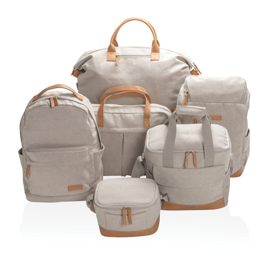 16 oz recycled canvas backpack from XD Collection, showing sturdy design with adjustable straps and multiple compartments.