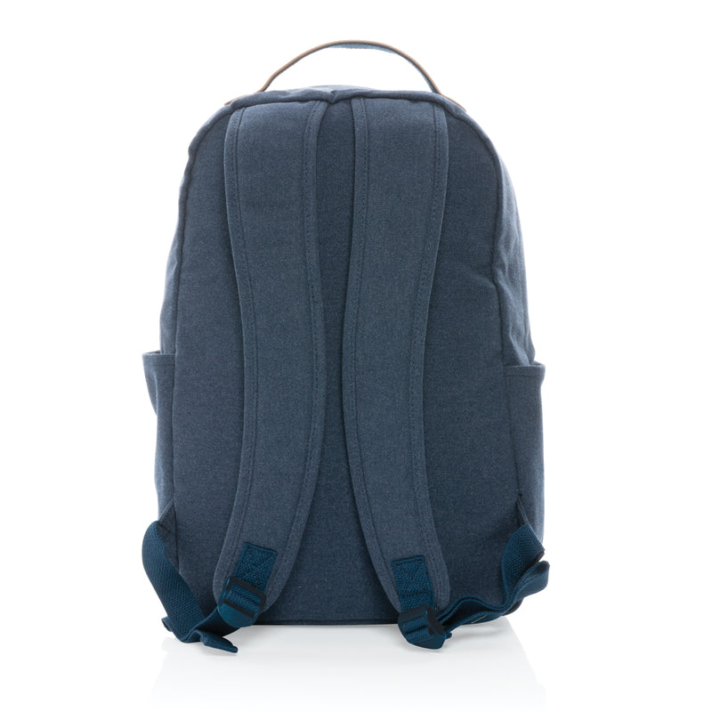 Load image into Gallery viewer, 16 oz recycled canvas backpack by XD Collection with adjustable straps and multiple compartments, suitable for travel and daily use.
