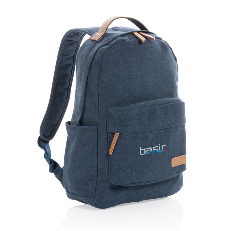 Load image into Gallery viewer, 16 oz recycled canvas backpack from XD Collection, durable bag with adjustable straps and multiple compartments for travel and daily use.
