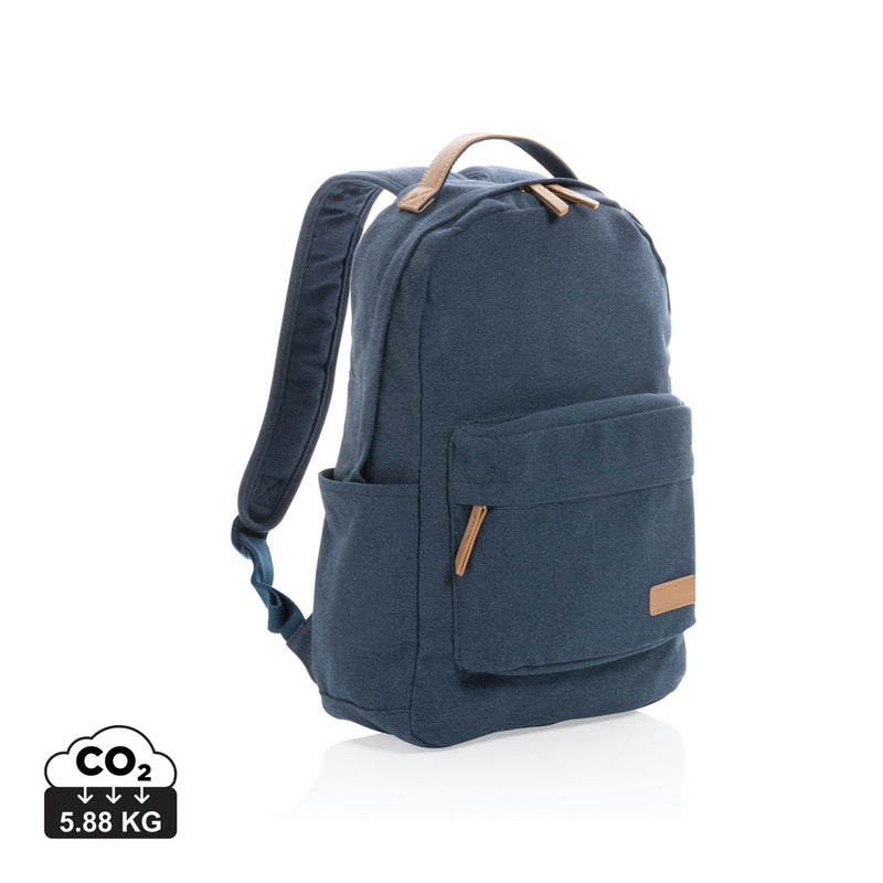 Load image into Gallery viewer, 16 oz recycled canvas backpack from XD Collection, versatile bag with adjustable straps and eco-friendly material.
