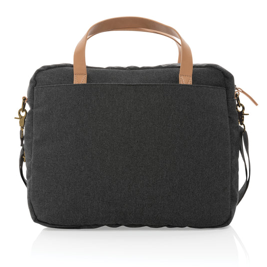 16 oz recycled canvas laptop bag by XD Collection featuring a sturdy handle and eco-friendly design for everyday use.