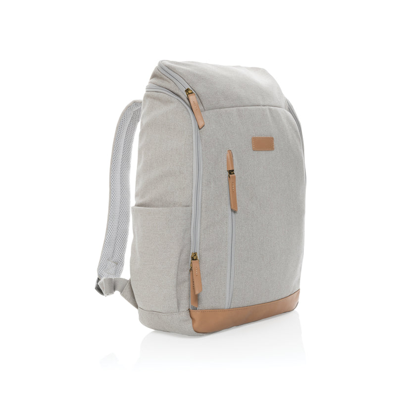 Load image into Gallery viewer, Recycled canvas 16 oz. laptop backpack by XD Collection, 15-inch bag with multiple compartments and adjustable straps.
