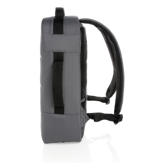 XD Xclusive Impact AWARE™ RPET 15.6-inch anti-theft laptop backpack with padded compartments and durable recycled fabric.