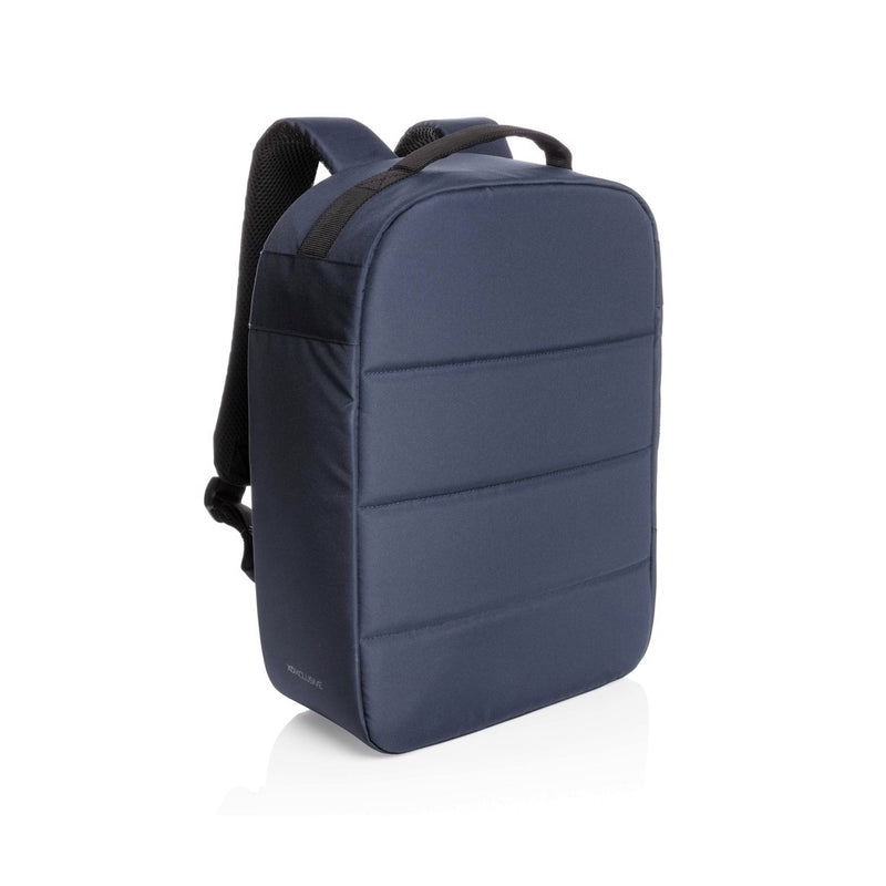 Load image into Gallery viewer, XD Xclusive Impact AWARE™ RPET anti-theft 15.6-inch laptop backpack, black bag with secure compartments and padded shoulder straps.
