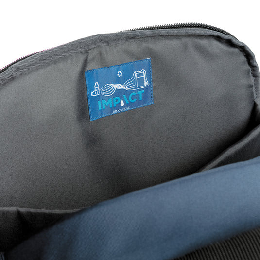 XD Xclusive Impact AWARE™ RPET anti-theft 15.6-inch laptop backpack with multiple compartments and padded straps.
