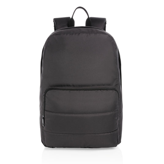 XD Xclusive Impact AWARE™ RPET 15.6-inch laptop backpack in stylish, eco-friendly design with multiple compartments and padded straps.
