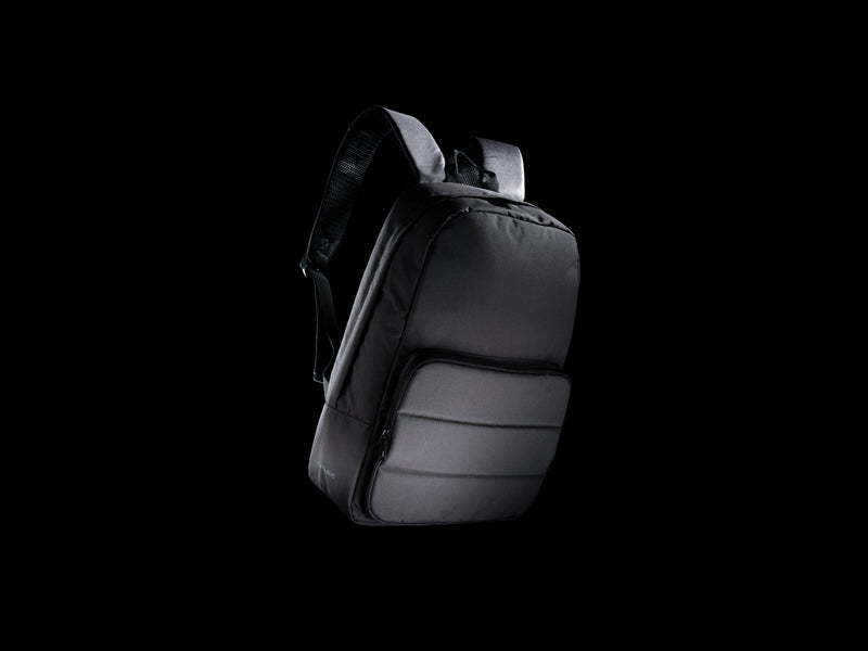 Load image into Gallery viewer, XD Xclusive Impact AWARE™ RPET 15.6-inch laptop backpack with multiple compartments and padded shoulder straps, made from recycled materials.
