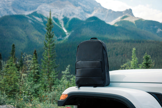 XD Xclusive Impact AWARE™ RPET 15.6-inch laptop backpack with multiple compartments and padded straps.