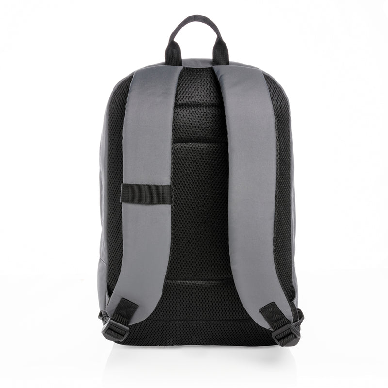 Load image into Gallery viewer, XD Xclusive Impact AWARE™ RPET 15.6-inch laptop backpack showing durable fabric and padded straps for comfortable carrying.
