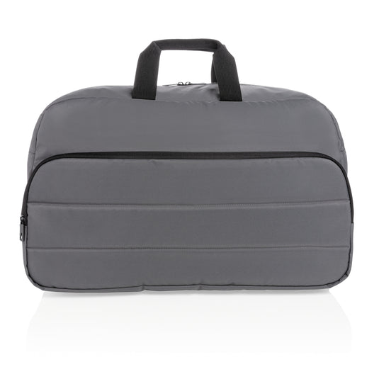 Impact AWARE™ RPET weekend duffel bag by XD Xclusive, showing durable recycled material and spacious design for travel.