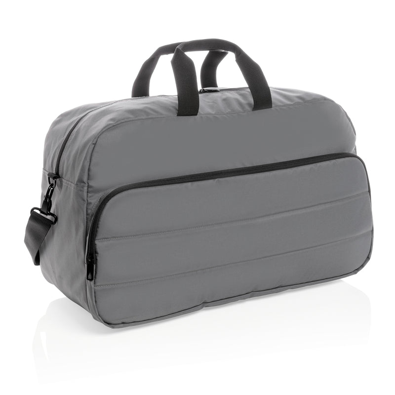 Load image into Gallery viewer, Impact AWARE™ RPET weekend duffel bag by XD Xclusive, featuring durable recycled PET construction and spacious design for travel.
