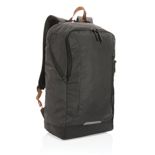 Impact AWARE™ Urban outdoor backpack by XD Collection, shown in black with multiple compartments and padded straps for travel and daily use.