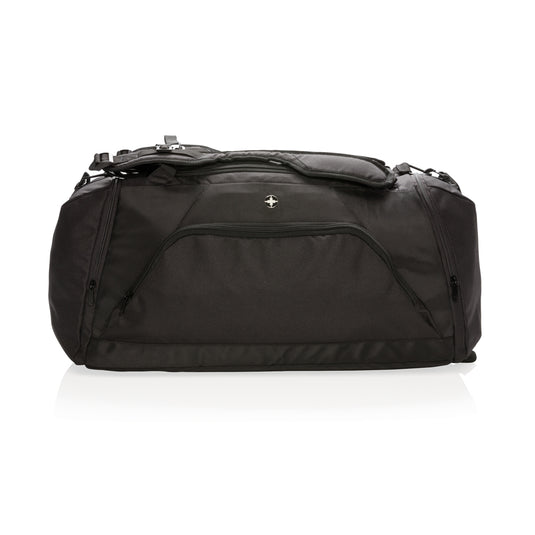 Swiss Peak RFID sports duffel & backpack - Custom Wood Designs