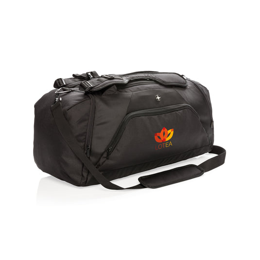 Swiss Peak RFID sports duffel & backpack - Custom Wood Designs