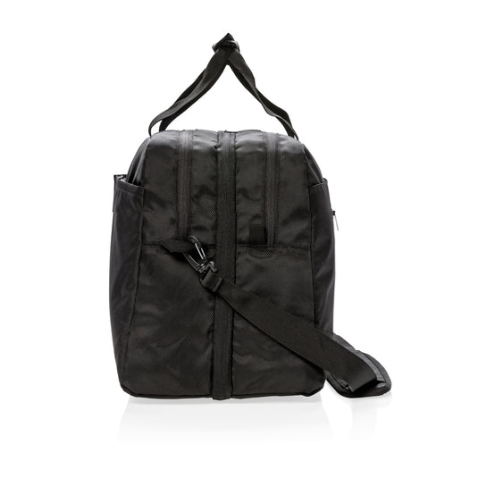 Swiss Peak RFID duffle with suitcase opening - Custom Wood Designs