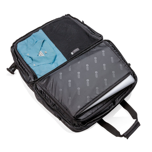 Swiss Peak RFID duffle with suitcase opening - Custom Wood Designs