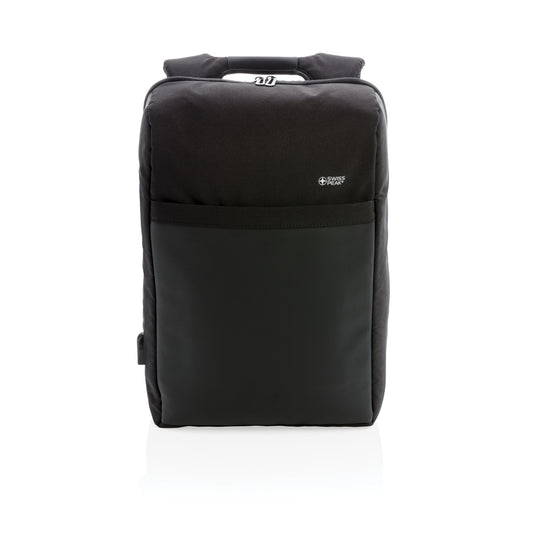 Swiss Peak 15" anti-theft RFID & USB backpack PVC free - Custom Wood Designs