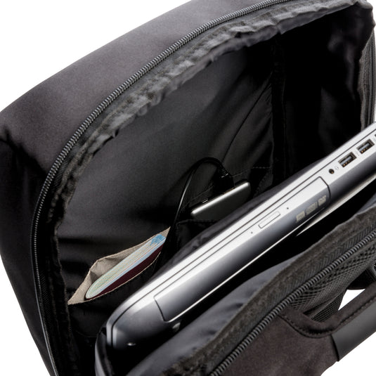 Swiss Peak 15" anti-theft RFID & USB backpack PVC free - Custom Wood Designs
