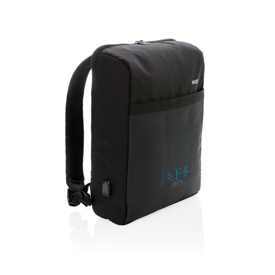 Swiss Peak 15" anti-theft RFID & USB backpack PVC free - Custom Wood Designs