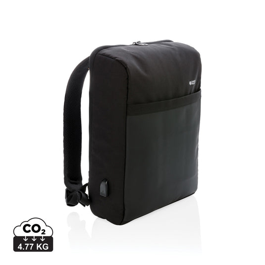 Swiss Peak 15" anti-theft RFID & USB backpack PVC free - Custom Wood Designs