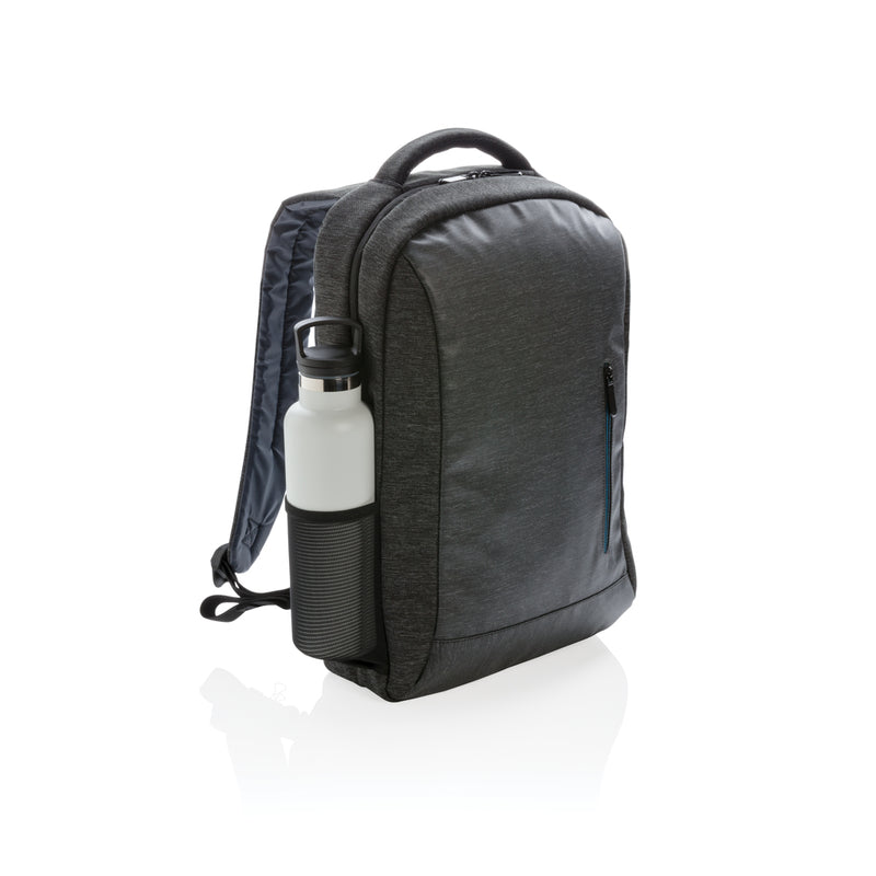 Load image into Gallery viewer, XD Collection 900D PVC-free laptop backpack in black with multiple compartments and padded shoulder straps for travel and daily use.
