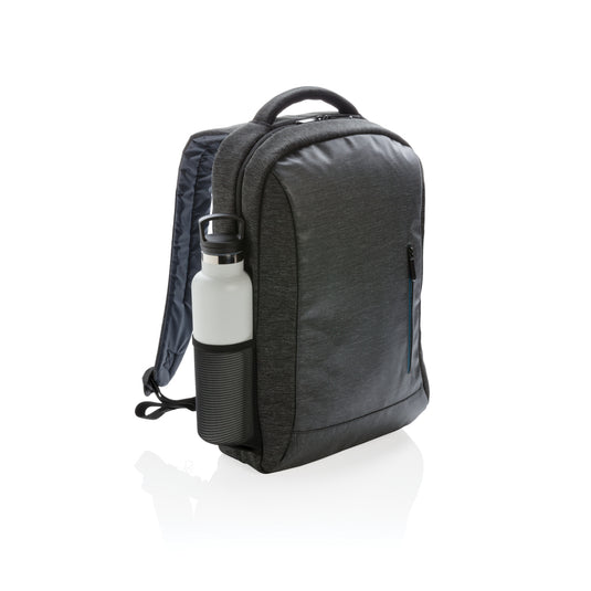XD Collection 900D PVC-free laptop backpack in black with multiple compartments and padded shoulder straps for travel and daily use.