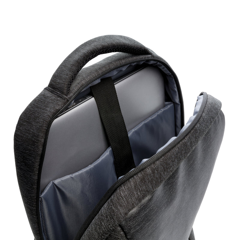 Load image into Gallery viewer, XD Collection 900D PVC-free laptop backpack in black, featuring multiple compartments and durable bag design.
