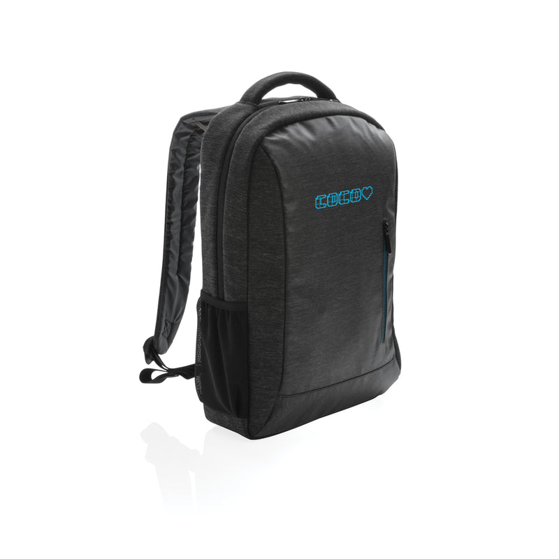 Load image into Gallery viewer, XD Collection 900D PVC-free laptop backpack showing durable black fabric with multiple compartments and padded shoulder straps.
