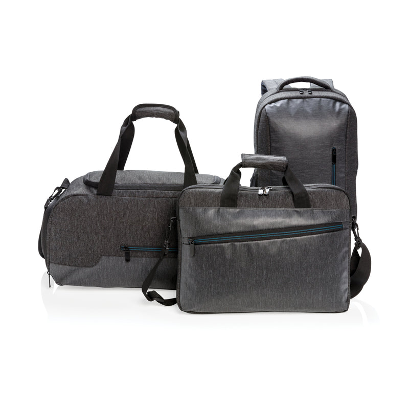 Load image into Gallery viewer, XD Collection 900D PVC-free laptop bag in black with sturdy handles and a sleek design for travel and daily use.
